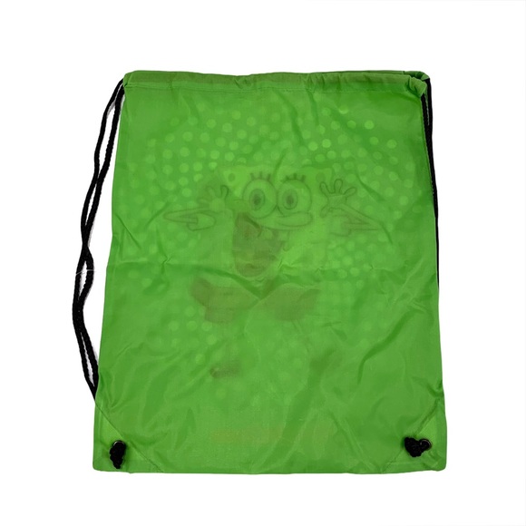 Nickelodeon SpongeBob Green Drawstring Beach Bag - Picture 2 of 5